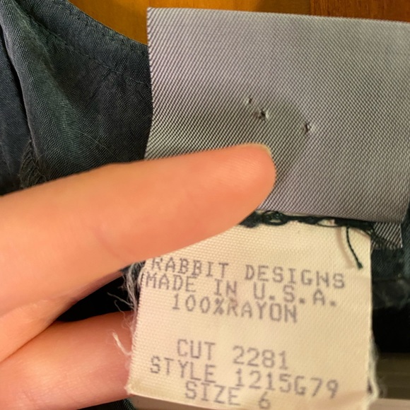 Satiny Forest Green Vintage Dress - Picture 4 of 4